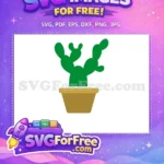 Free Green Cactus Free Potted Plant Miscellaneous Free SVG 2 - Instant Download