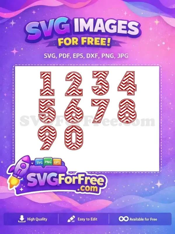 Free Numbered Font Free Red Chevron Miscellaneous Cut Free SVG
