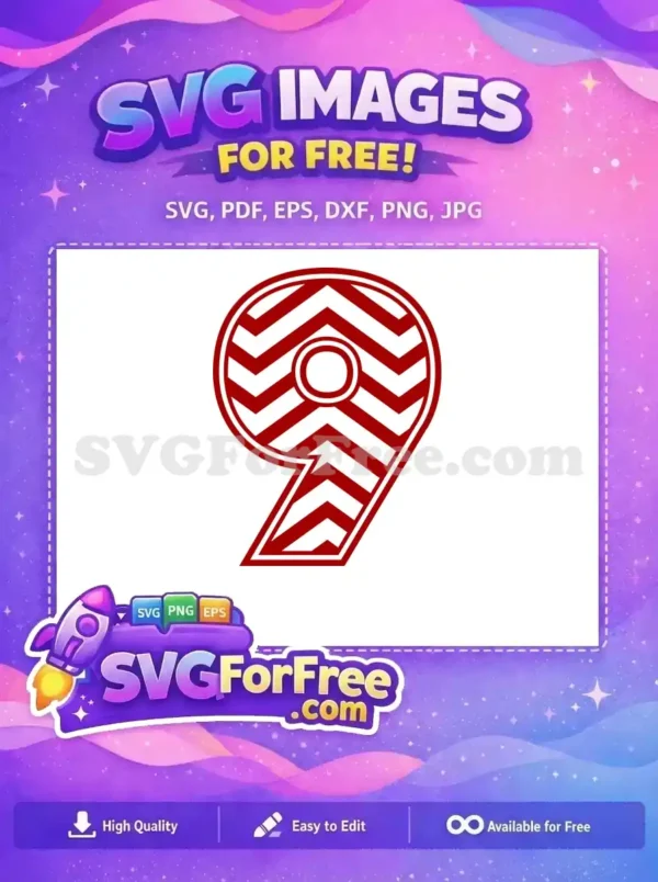 Free Chevron Number Nine Free Cut File Miscellaneous Free SVG
