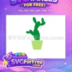 Free Green Cactus Free in Pot Miscellaneous Free SVG 2 - Instant Download