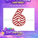 Free Number Six Chevrons Free Red Design Miscellaneous Free SVG - Instant Download