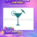 Free Teal Cocktail Free Umbrella Drink Party Free SVG - Instant Download