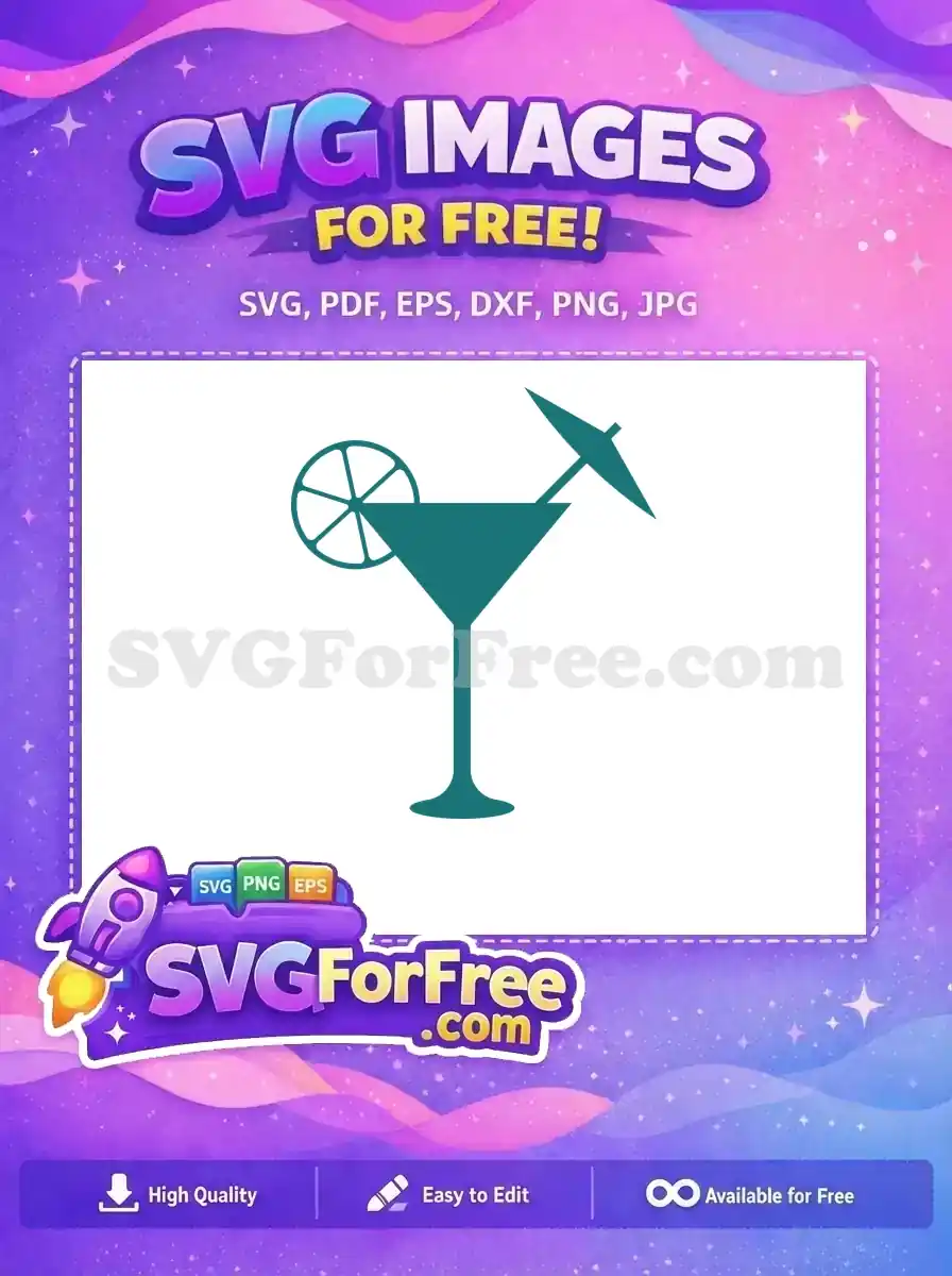 Free Teal Cocktail Free Umbrella Drink Party Free SVG