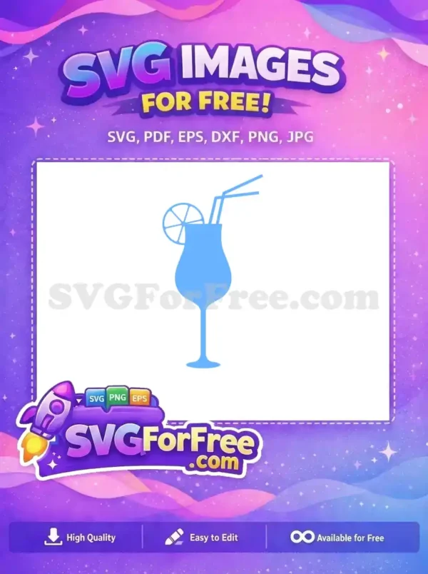 Free Blue Cocktail Free Lemon Slice Summer Drink Free SVG