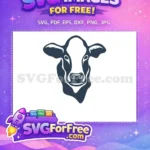 Free Dark Blue Cow Face Free Farm Animal Miscellaneous Free SVG - Instant Download