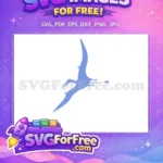 Free Flying Pterodactyl Silhouette Free Periwinkle Dinosaur Jurassic Free SVG - Instant Download