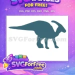 Free Parasaurolophus Crested Dinosaur Free Silhouette Jurassic Park Free SVG - Instant Download