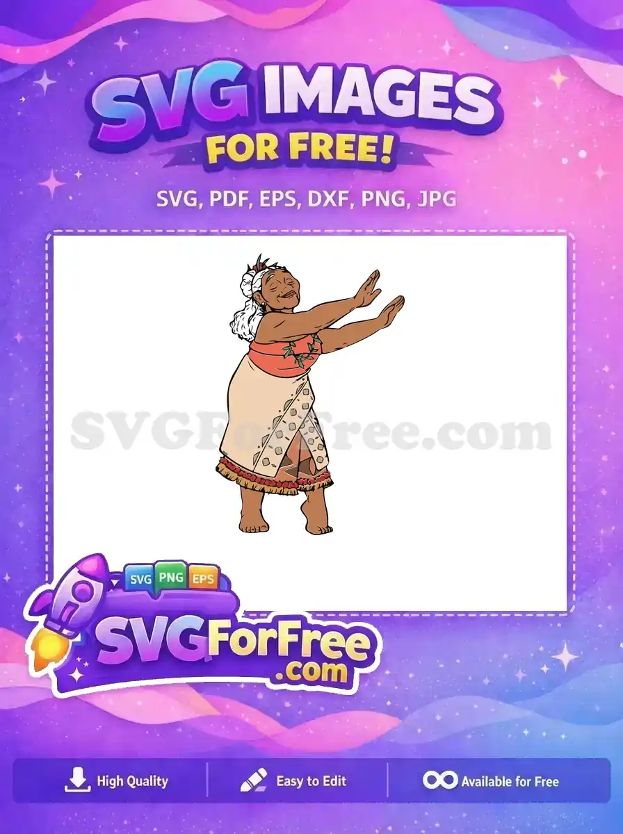 Free Dancing Grandma Free Coral Top Moana Free SVG