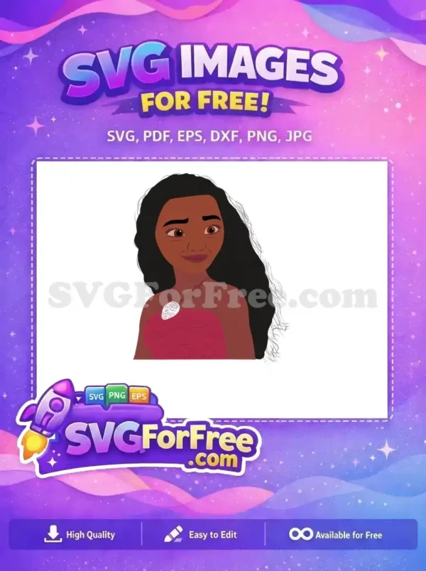 Free Smiling Moana Free Detailed Necklace Moana Free SVG