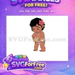 Free Flower Hair Free Holding Shell Moana Free SVG - Instant Download