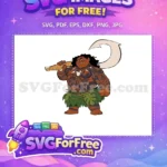 Free Smiling Maui Free Hook Detail Moana Free SVG - Instant Download