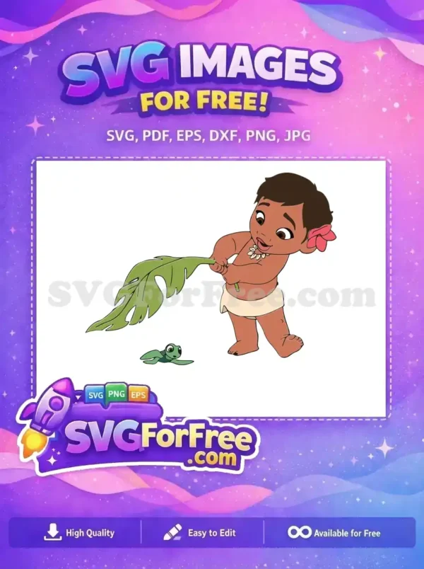 Free Smiling Baby Moana Free Pink Flower Moana Free SVG