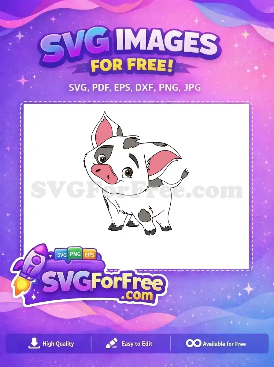 Free Pua Pig Free Gray Spots Moana Free SVG