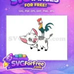Free Pua and Hei Hei Free Goofy Eyes Moana Free SVG - Instant Download
