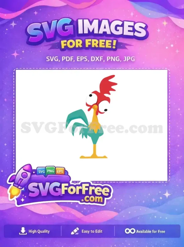 Free Hei Hei Scared Free Chicken Moana Free SVG