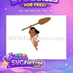 Free Determined Moana Paddle Free Ocean Adventure Pose Free SVG - Instant Download