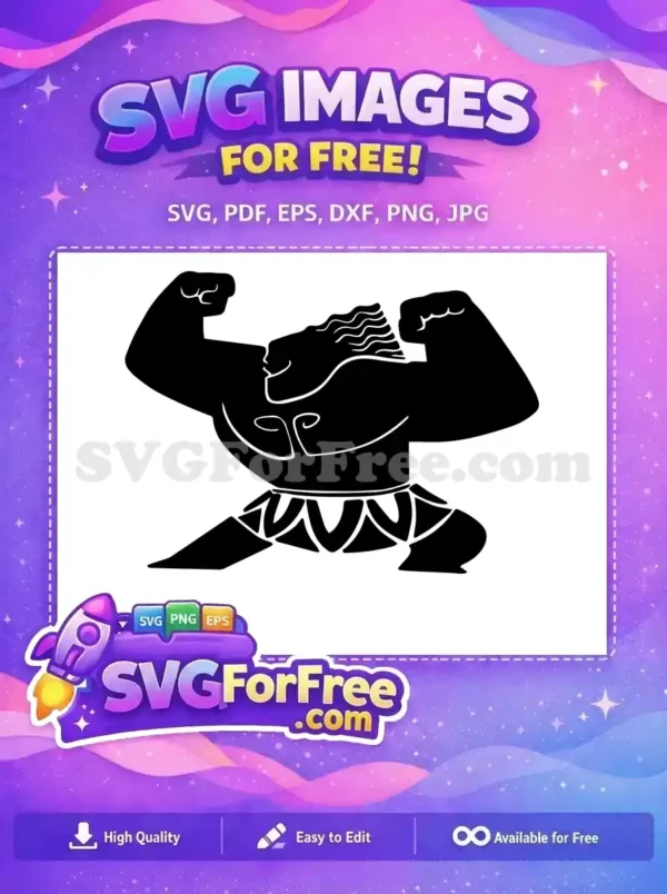 Free Muscular Silhouette Free Tribal Tattoo Moana Free SVG