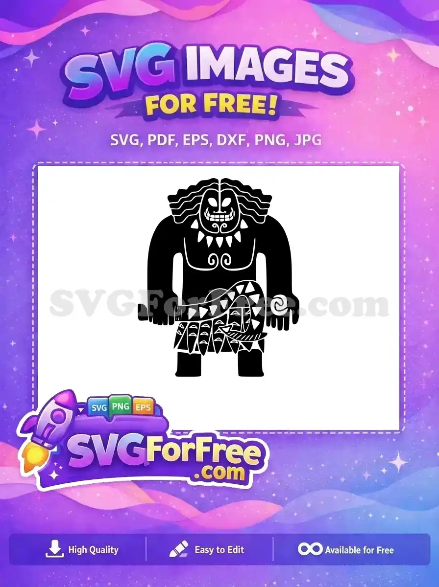Free Smiling Maui Free Ukulele Tattoo Moana Free SVG