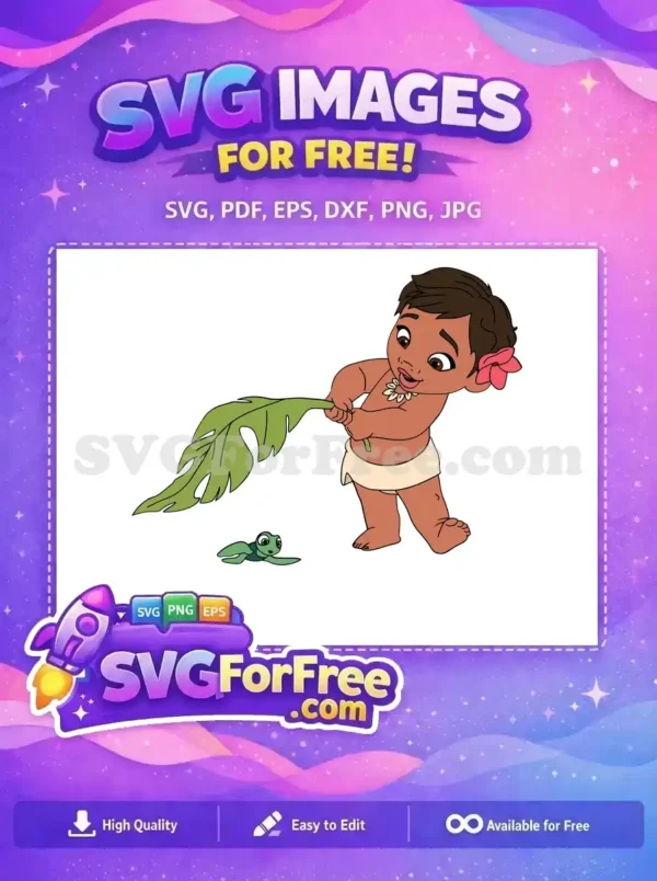 Free Smiling Baby Free Moana Leaf Turtle Moana Free SVG