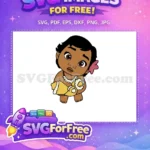 Free Brown Eyes Free Holding Flowers Moana Free SVG 2 - Instant Download
