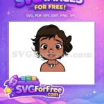 Free Smiling Face Free Brown Eyes Moana Free SVG - Instant Download