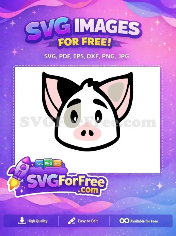 Free Pua Piggy Face Free Moana Character Movie Free SVG