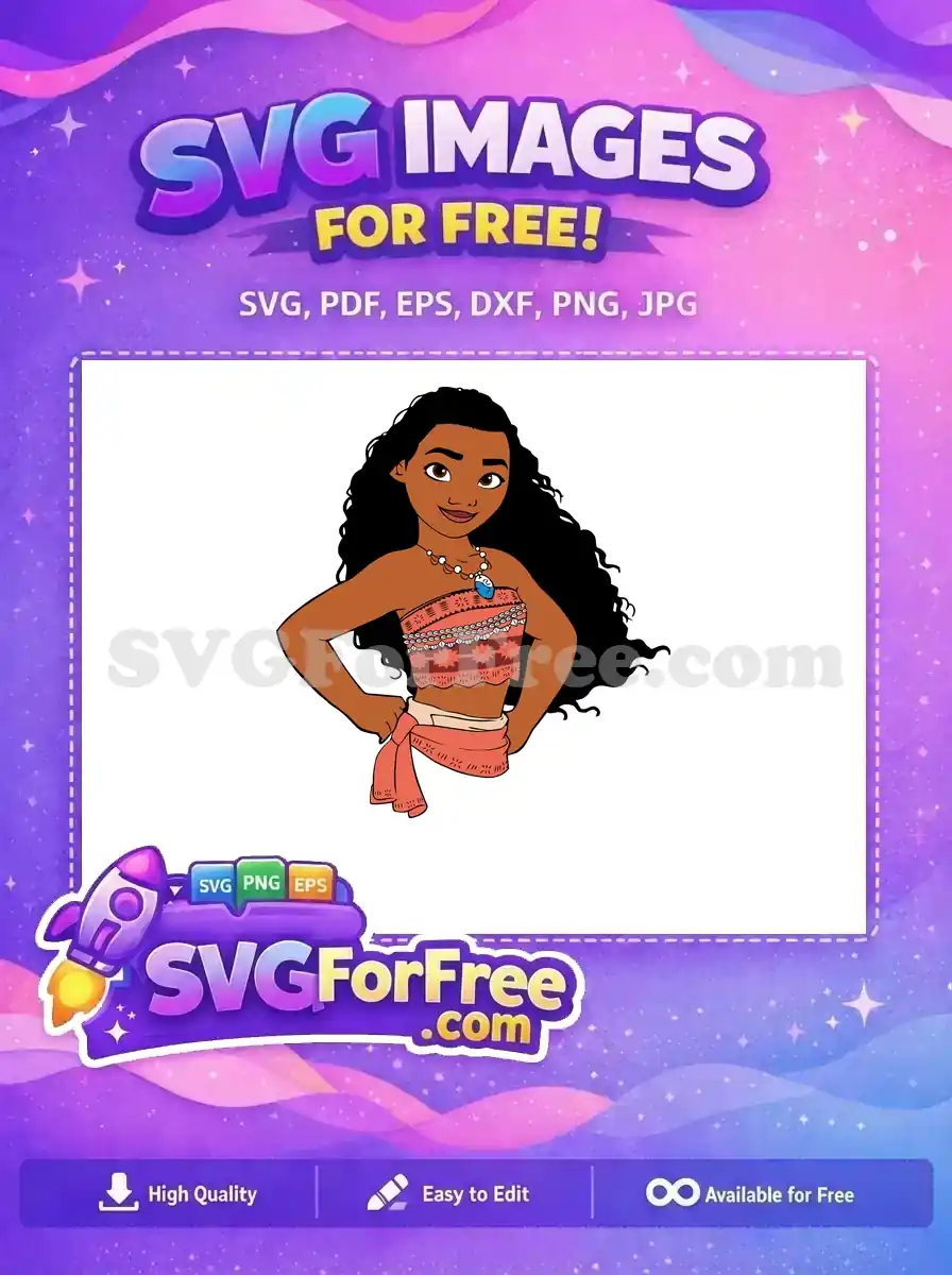 Free Smiling Moana Free Seashell Necklace Moana Free SVG
