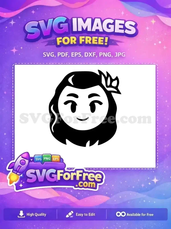 Free Smiling Face Free Flower Detail Moana Free SVG 1