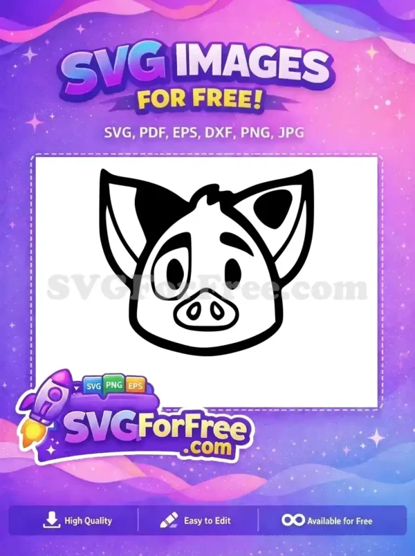 Free Pua Piggy Free Sad Eyes Moana Free SVG