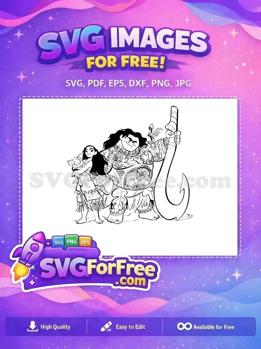 Free Moana Pua Hei Hei Free Maui Hook Moana Free SVG