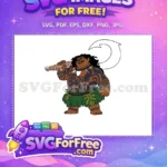 Free Smiling Maui Free Tattooed Demigod Moana Free SVG - Instant Download