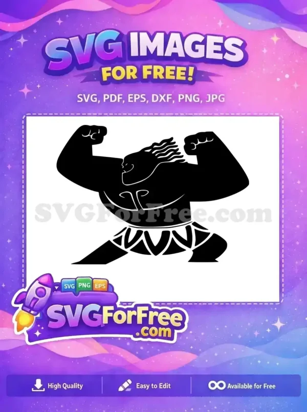 Free Muscular Silhouette Free Posing Maui Moana Free SVG