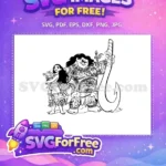 Free Moana Hugging Pua Free Maui Winking Moana Free SVG - Instant Download
