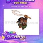 Free Smiling Maui Free Hook Holding Moana Free SVG - Instant Download