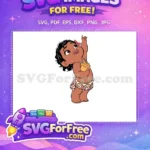 Free Pointing Up Free Holding Shell Young Moana Free SVG - Instant Download