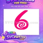 Free Pink Swirl Free Moana Number Six Moana Free SVG - Instant Download