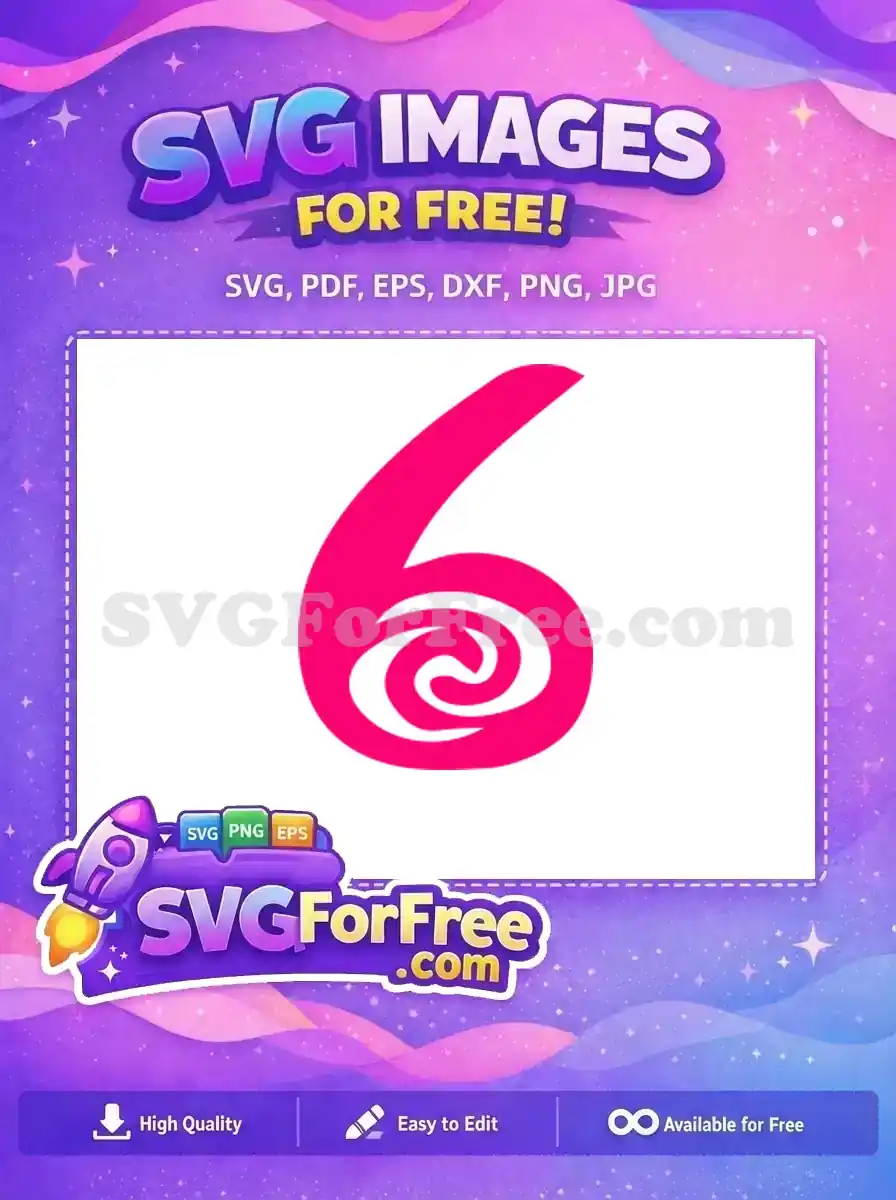 Free Pink Swirl Free Moana Number Six Moana Free SVG