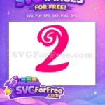 Free Number Two Free Pink Moana Font Free SVG - Instant Download