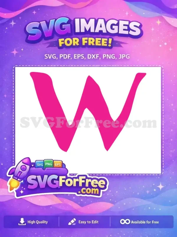 Free Pink Letter Free W Moana Font Free SVG