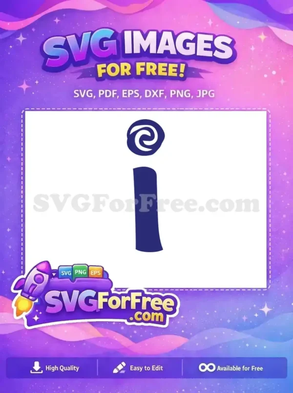 Free Blue Swirl Free Letter I Moana Free SVG