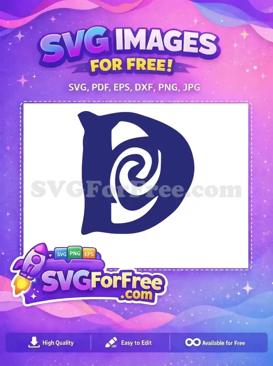 Free Ocean Font Free DarkBlue Letter D Moana Free SVG
