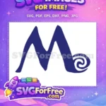 Free Ocean Blue Letter Free Swirl Accent Moana Free SVG - Instant Download
