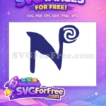 Free Blue Letter N Free Swirl Detail Moana Free SVG - Instant Download
