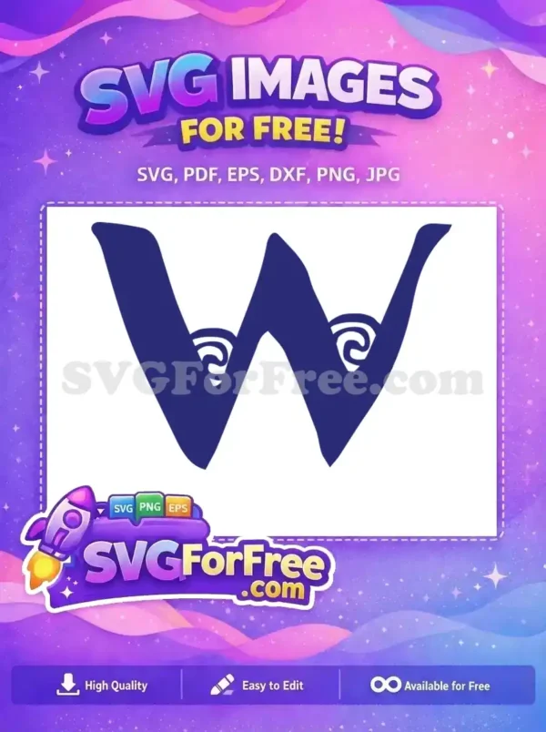 Free Spirals Accent Free Letter W Moana Free SVG
