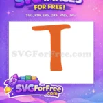 Free Moana Letter T Free Orange Font Moana Free SVG - Instant Download