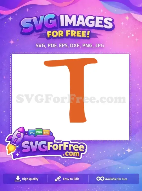 Free Moana Letter T Free Orange Font Moana Free SVG