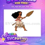 Free Smiling Brave Moana Free Paddle Pose Moana Free SVG - Instant Download