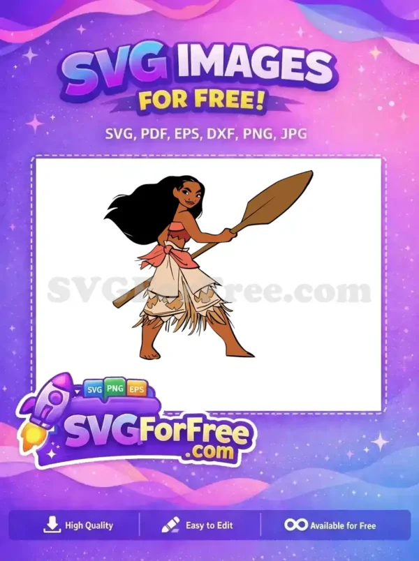 Free Smiling Brave Moana Free Paddle Pose Moana Free SVG Free Smiling Brave Moana Free Paddle Pose Moana Free SVG