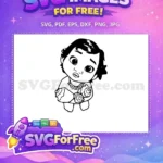 Free Wide Eyes Free Flower Bouquet Baby Moana Free SVG - Instant Download