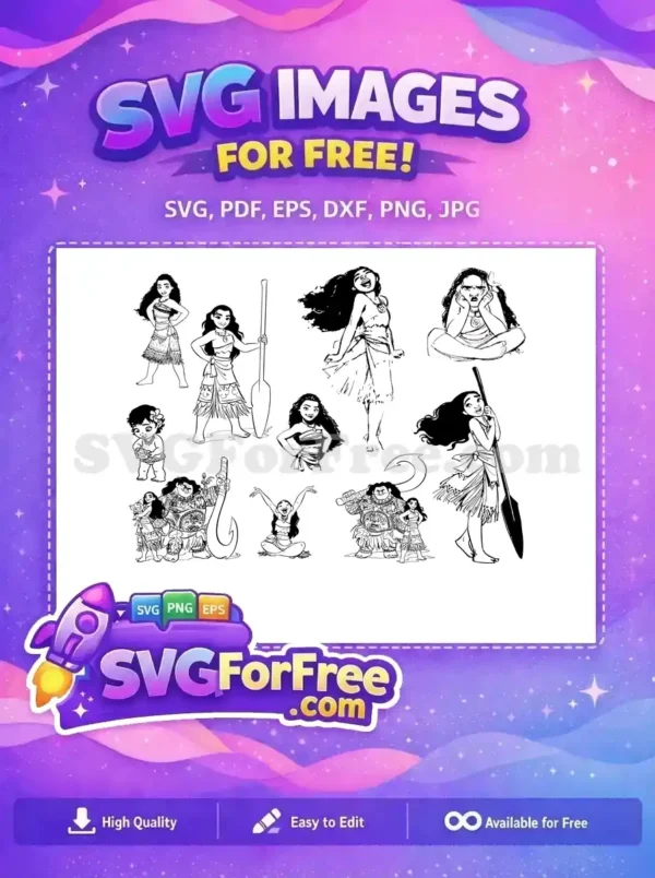 Free Smiling Moana Free Posing Characters Moana Free SVG